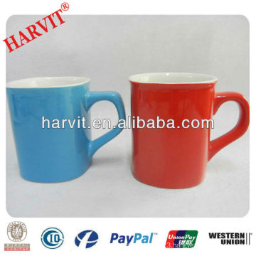 Fine Ceramic Stoneware Mug,Square Shape Straight Porcelain Coffee Mug,Color Glazed Good Quality Drinkware Tea Cup
